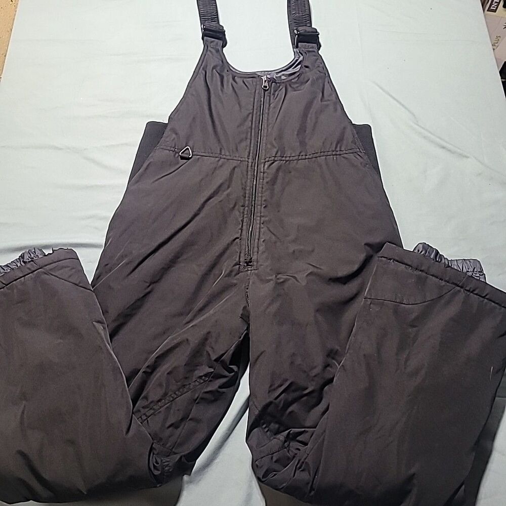 White Sierra Black Insulated Cargo Snow Bib Pants Youth Size Large Large